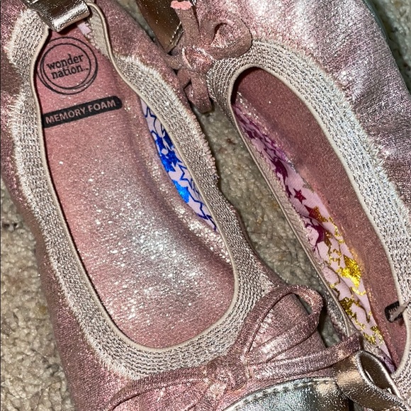 Girls pink sparkle flats - Picture 6 of 8